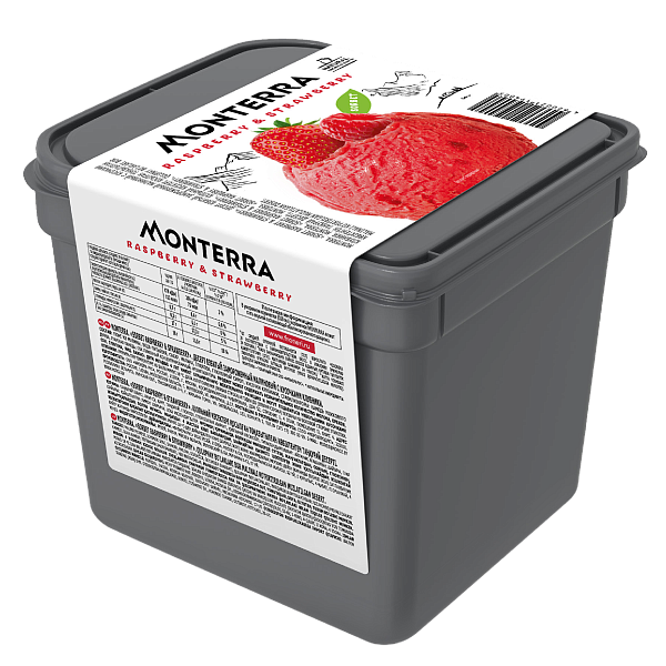 «MONTERRA» десерт малиновый с кусочками клубники